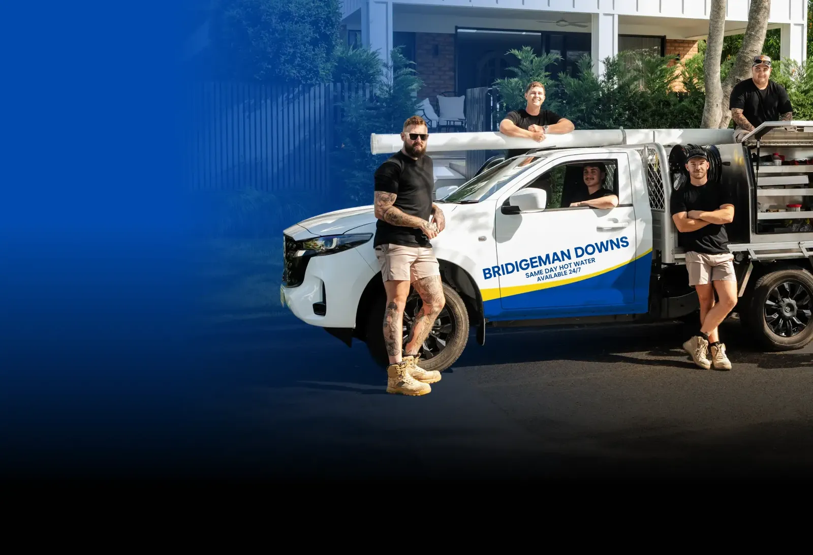 Bridgeman Downs Same Day Hot Water team with the ute
